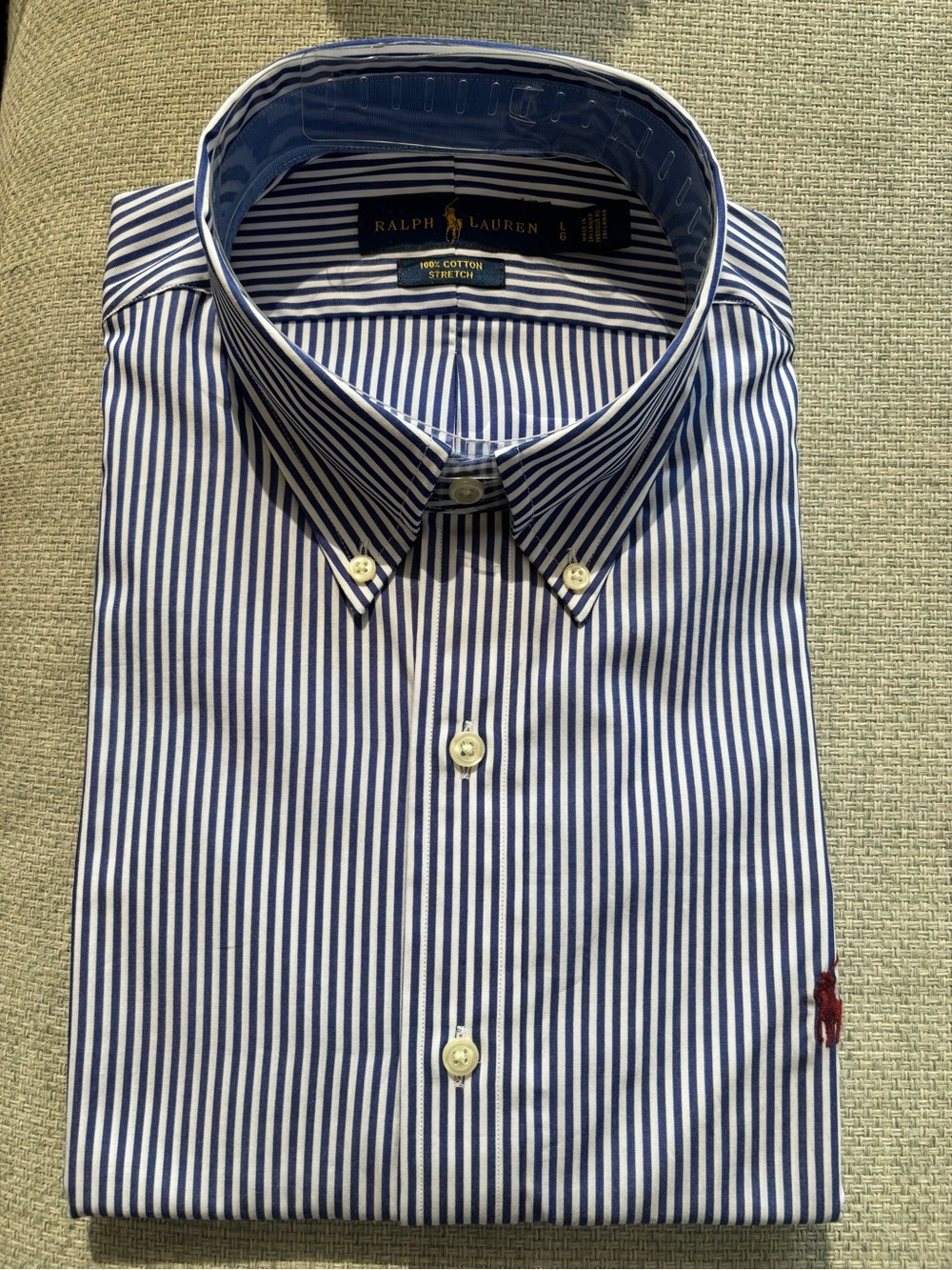 Ralph Lauren Blue & White Striped Button-Down Shirt
